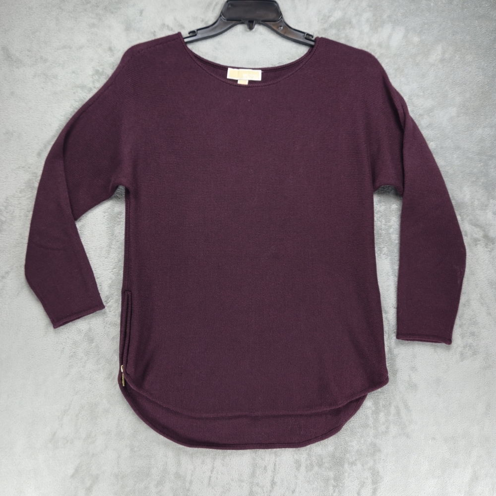 MICHAEL Michael Kors Women's Plum Crew Neck Sweater Sz M EUC